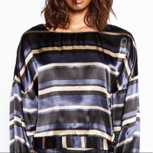 ZARA glossy striped Crop Top